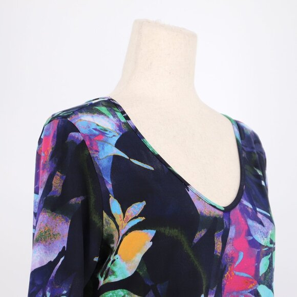 CLARA SUNWOO Abstract Floral Stretch Wrinkle Free Tunic Top Size S - Picture 3 of 7